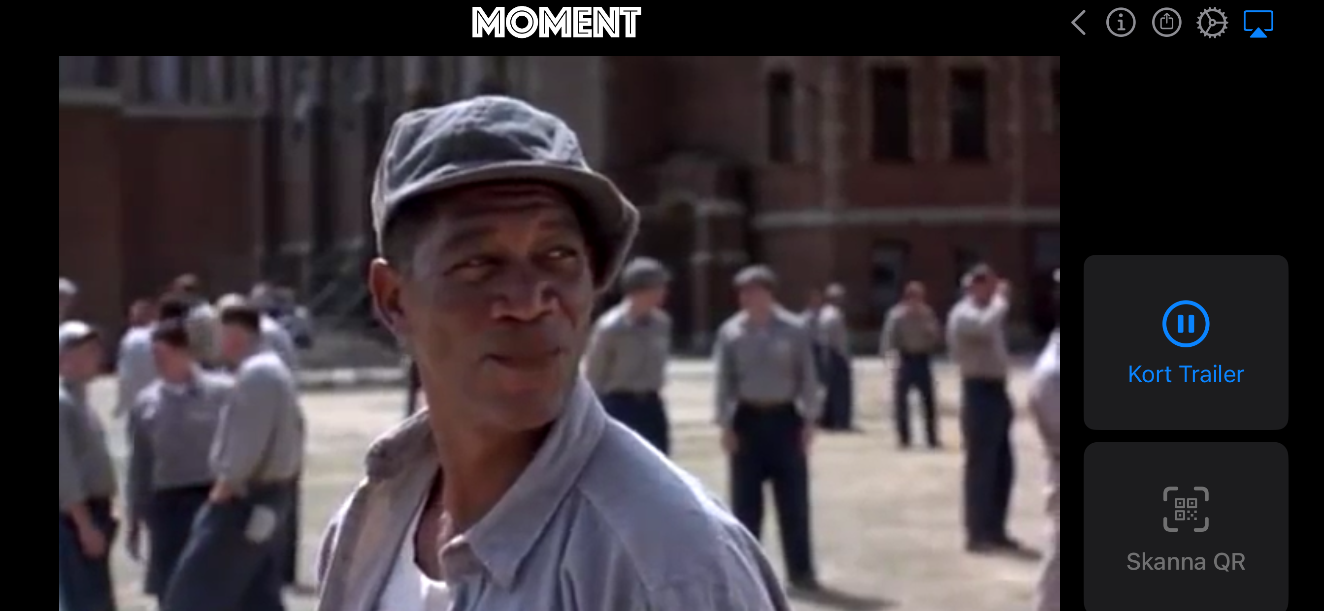Moment app — trailer screen